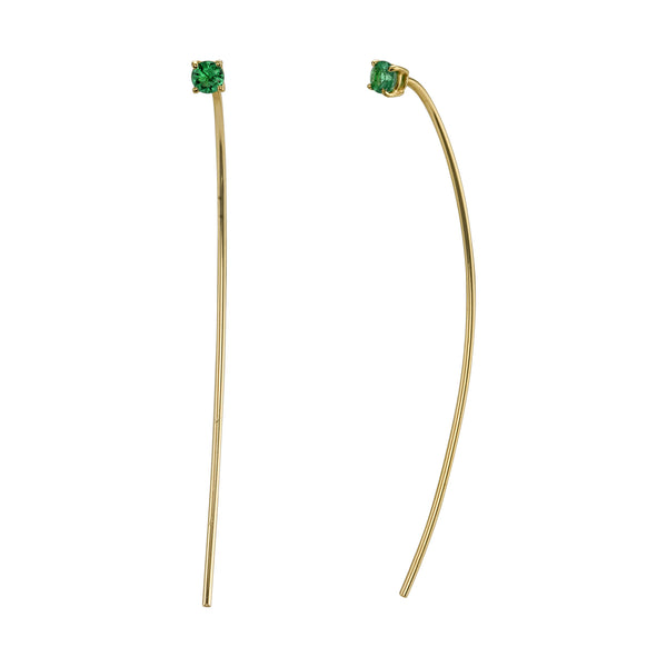 Carrie Hoffman Jewelry | Emerald Crescent Pull Earrings
