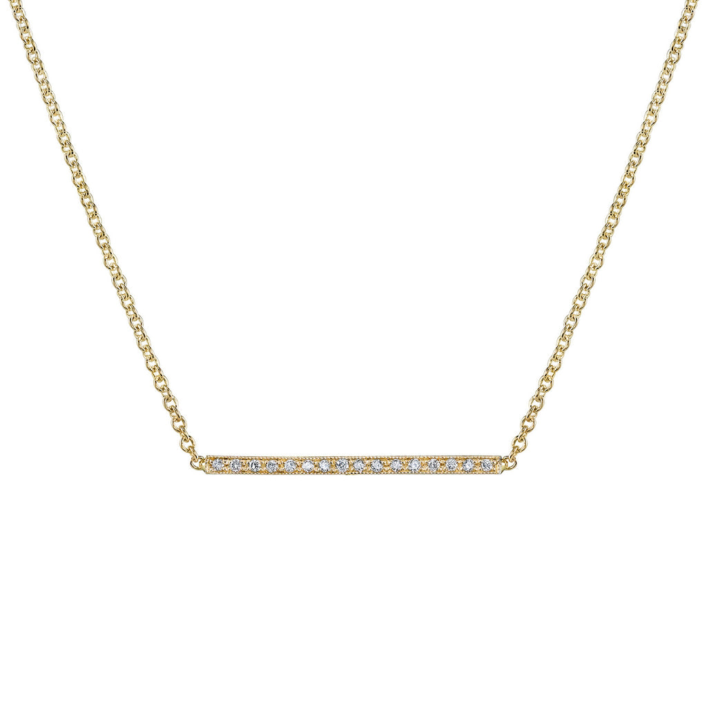 PAVE STRAIGHT BAR NECKLACE