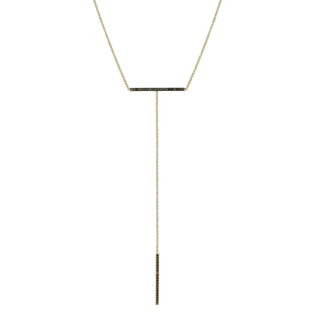 Pave T-bar Necklace white gold