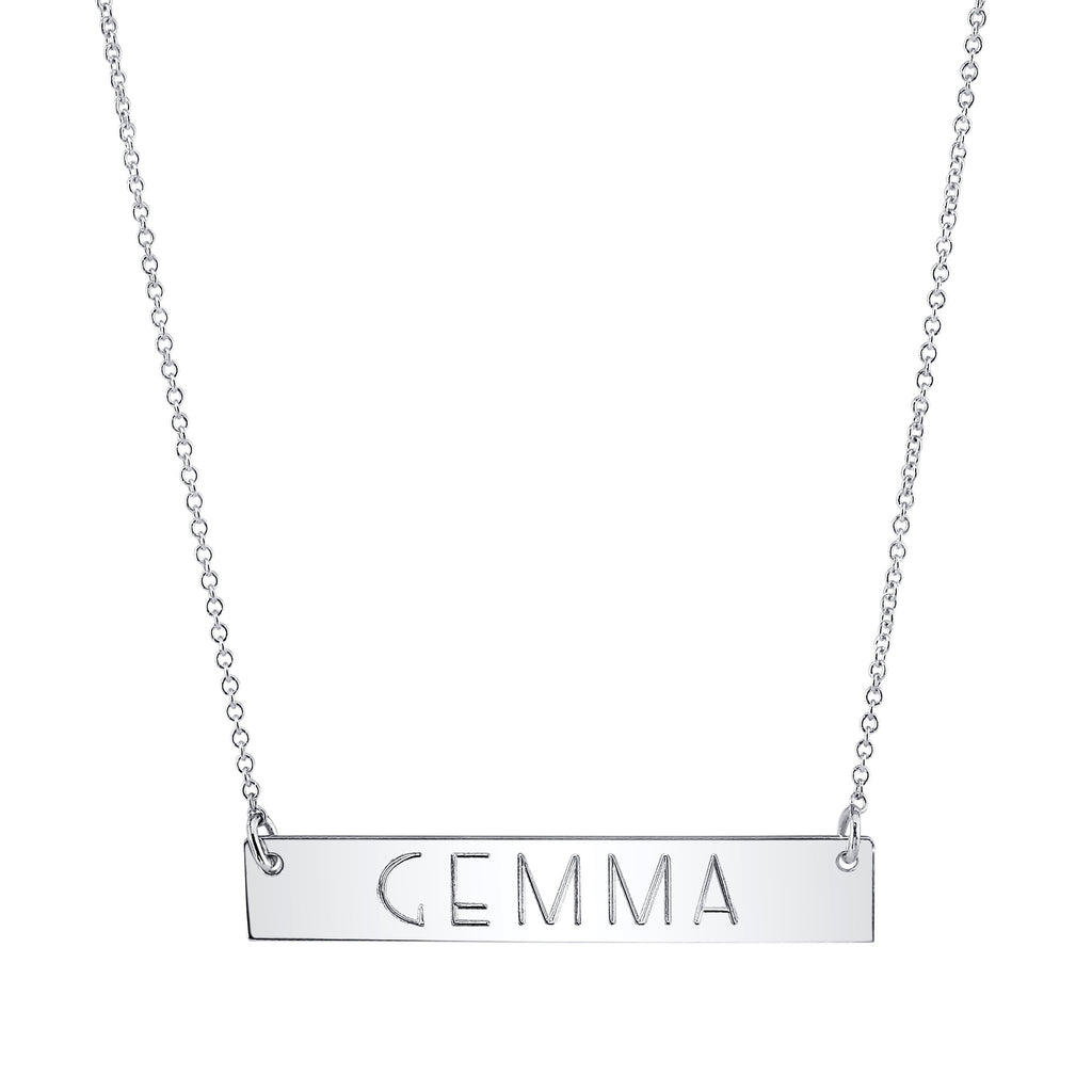 Nameplate Necklace white gold