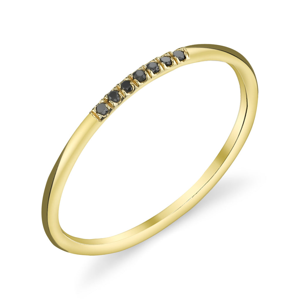 black diamonds on yellow gold