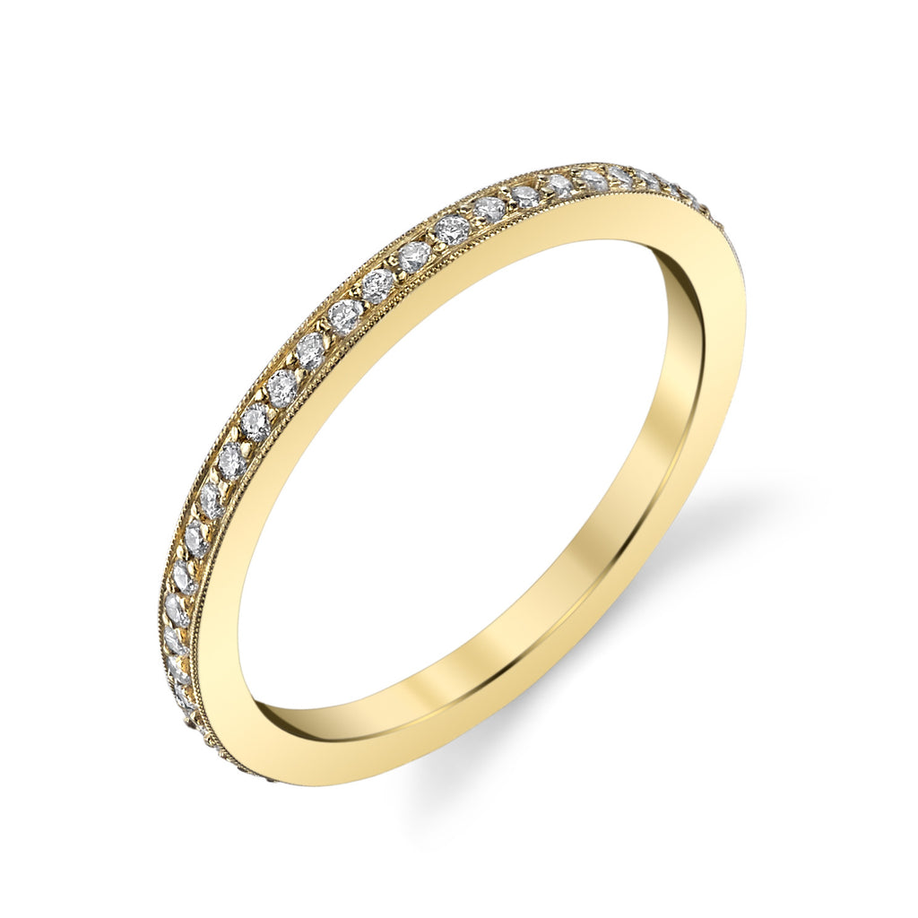 Pave Circle Ring yellow gold