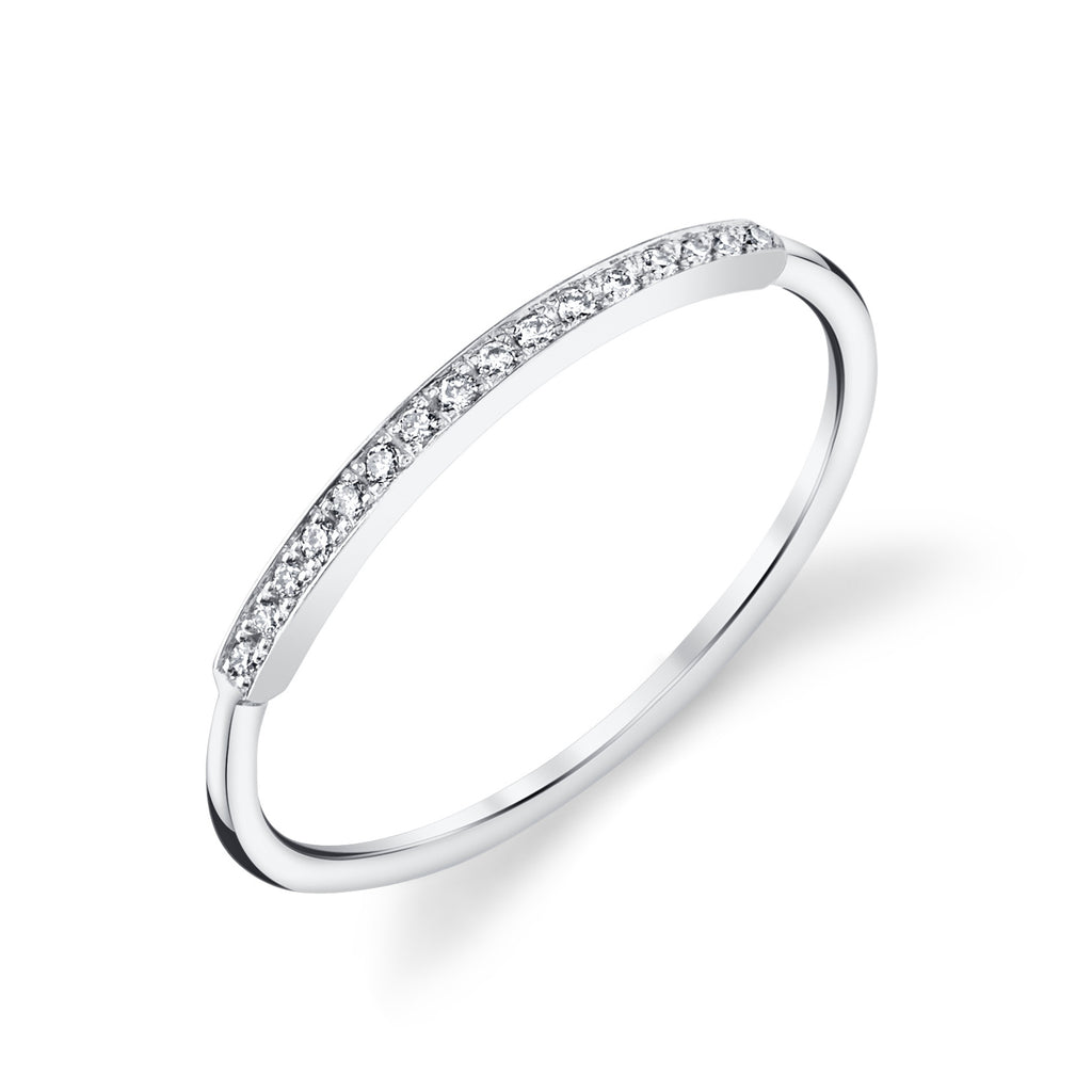 Pave Top Bar Ring white gold