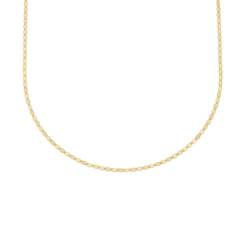 Flat Oval Disc Chain Necklace & Bracelet