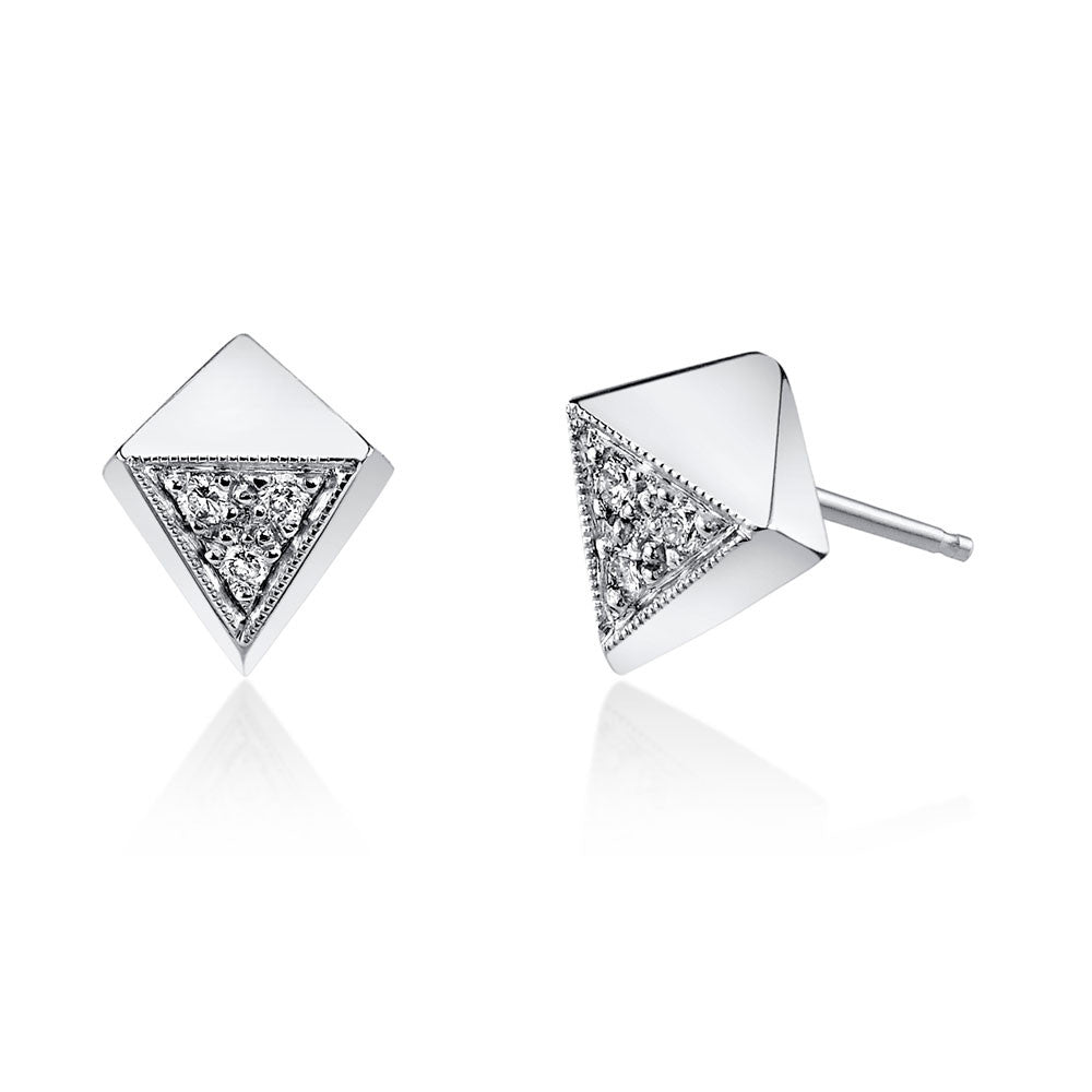 Pave Polyhedron Studs white gold